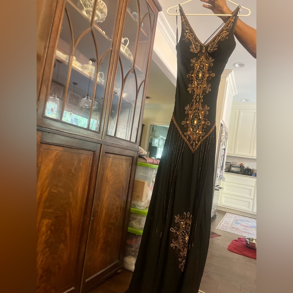Elegant Black and Gold and bronze beading. Worn Once! I’ve had it for 20 years! - Picture 3 of 6